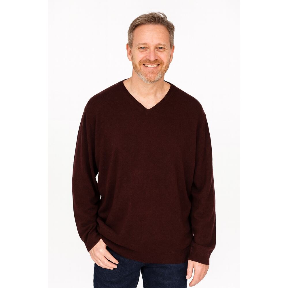 Croft & Barrow Men's Lightweight Pull-Over V-Neck Sweater - Size XXL - Plum
